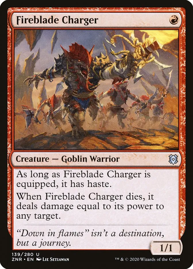 2020 Zendikar Rising Fireblade Charger #139 uncommon card image