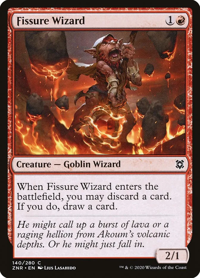 2020 Zendikar Rising Fissure Wizard common #140 common card image