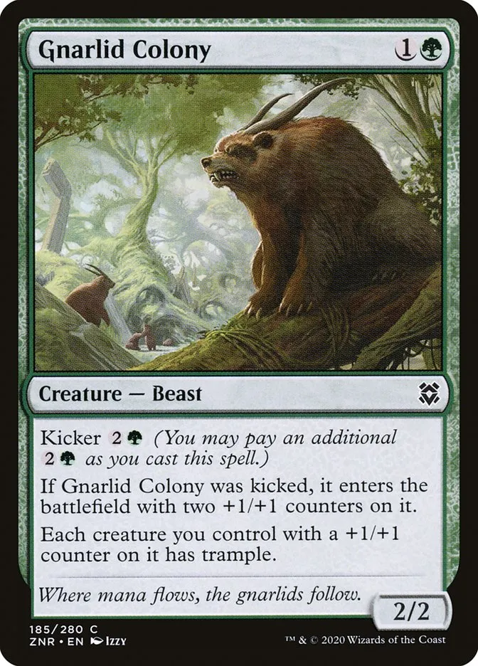 2020 Zendikar Rising Gnarlid Colony #185 common card image