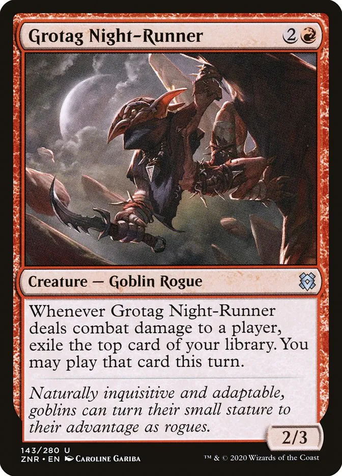 2020 Zendikar Rising Grotag Night-Runner #143 uncommon card image