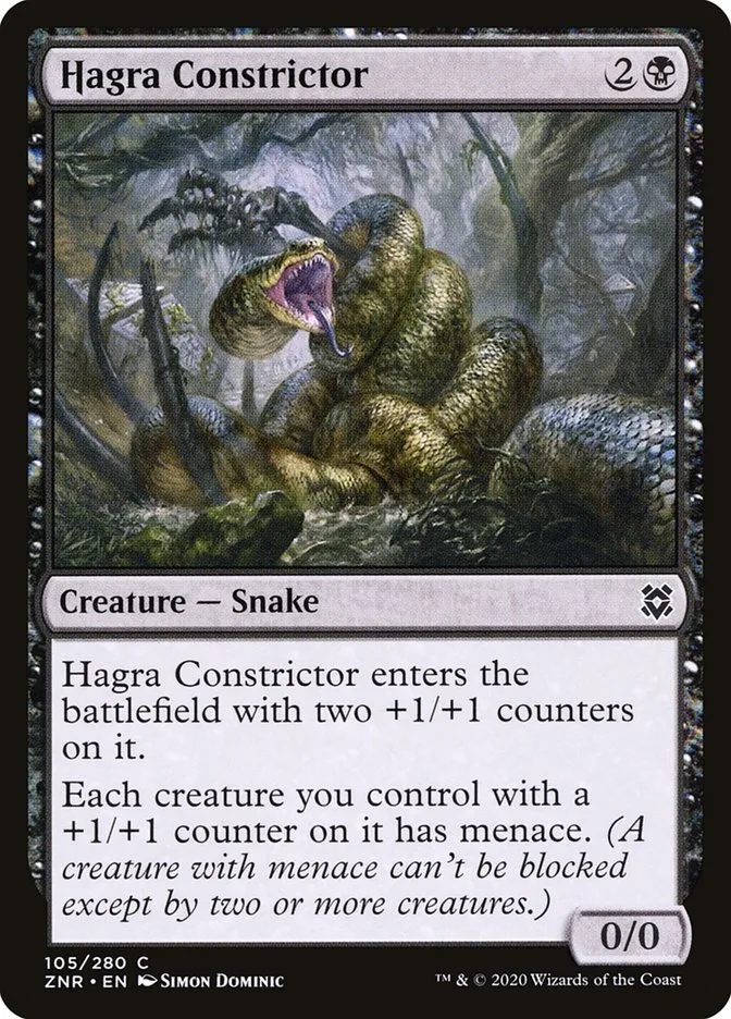 2020 Zendikar Rising Hagra Constrictor common #105 common card image