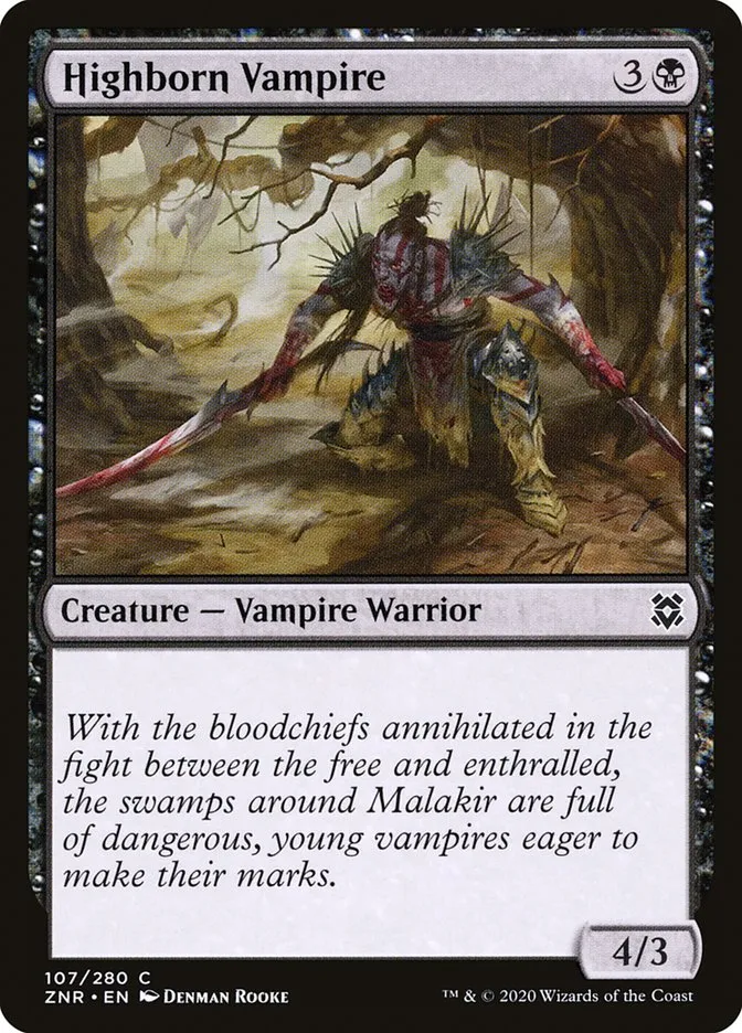 2020 Zendikar Rising Highborn Vampire #107 common card image