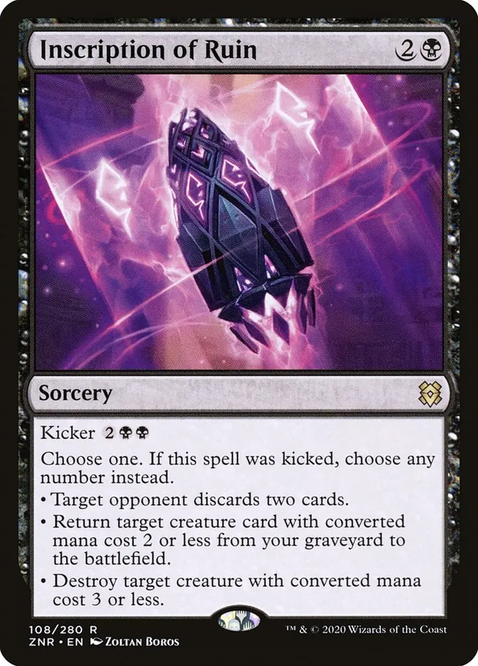 2020 Zendikar Rising Inscription of Ruin #108 rare card image