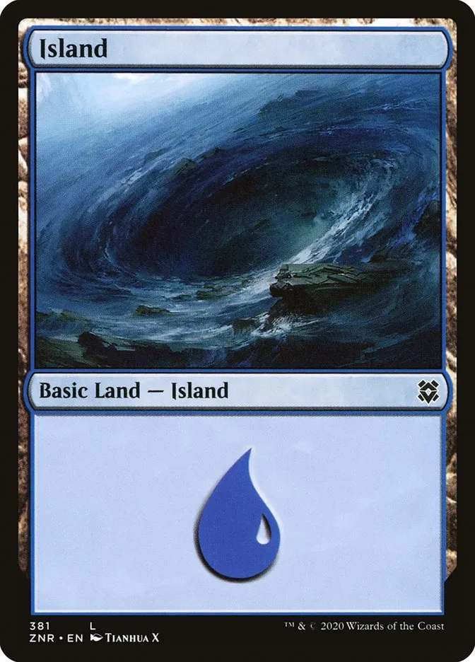 2020 Zendikar Rising Island #381 common card image