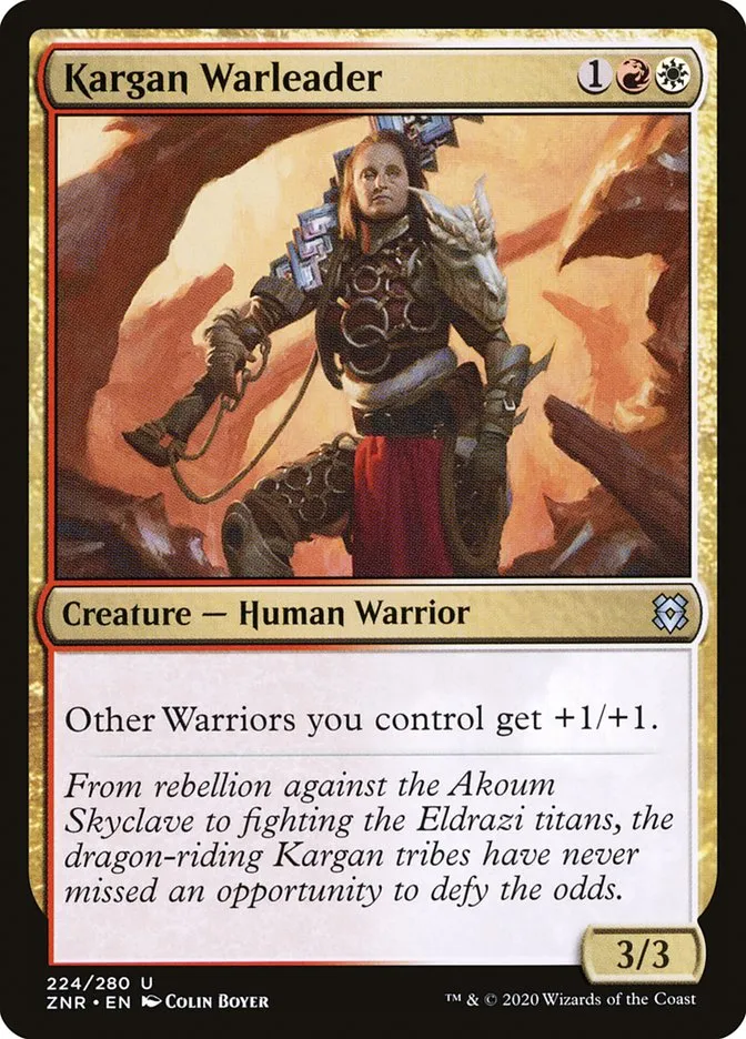 2020 Zendikar Rising Kargan Warleader #224 uncommon card image