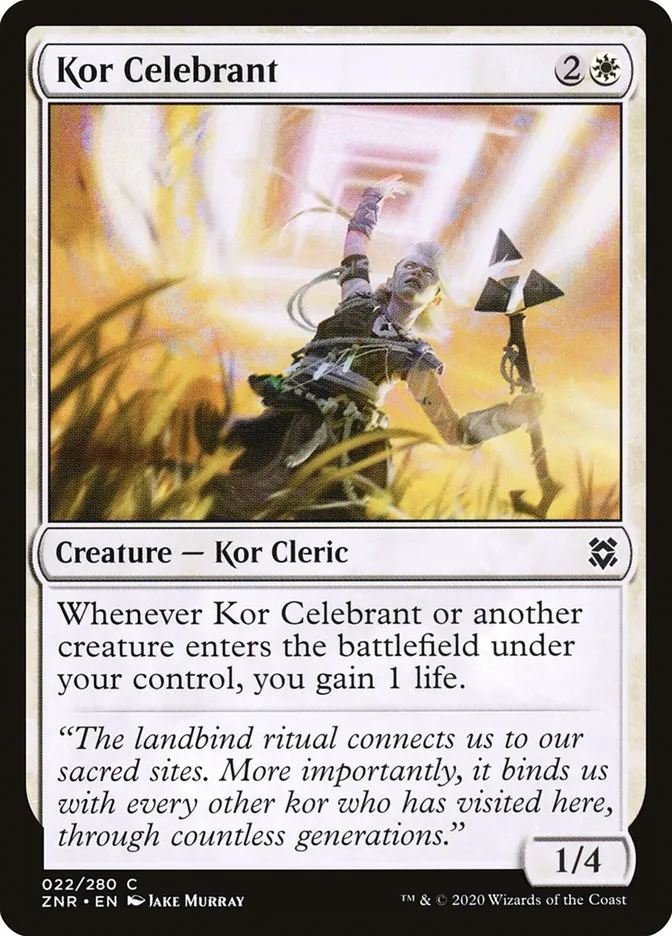 2020 Zendikar Rising Kor Celebrant common #22 common card image