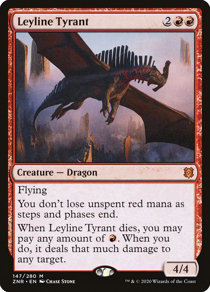 2020 Zendikar Rising Leyline Tyrant #147 mythic card image