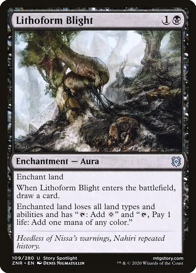 2020 Zendikar Rising Lithoform Blight #109 uncommon card image