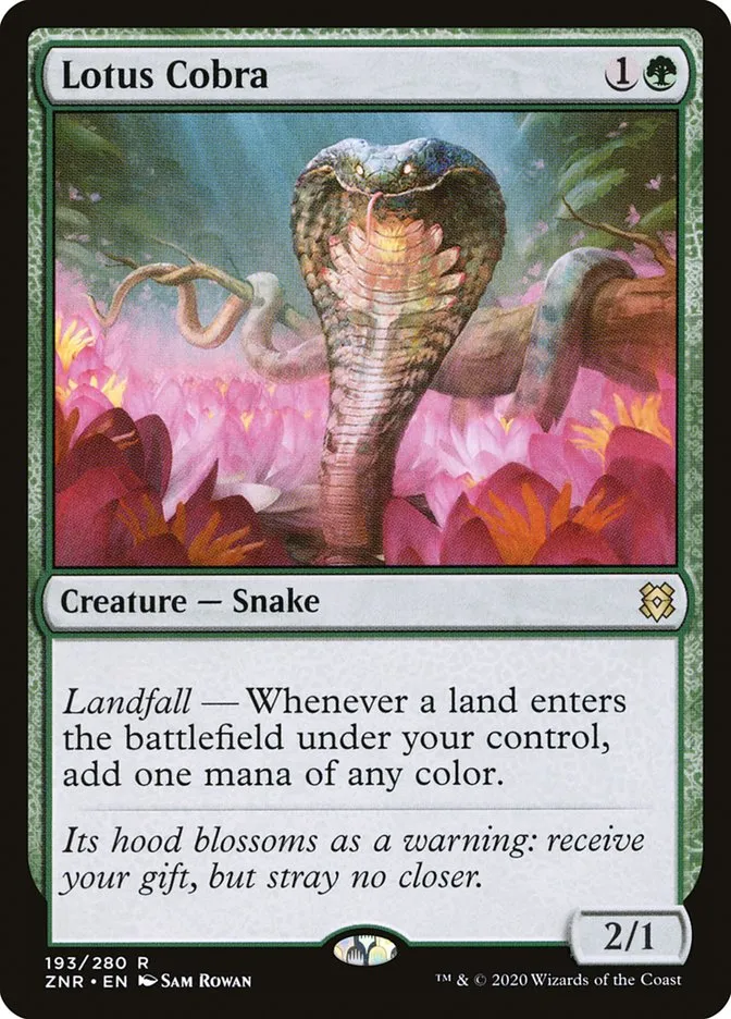 2020 Zendikar Rising Lotus Cobra #193 rare card image
