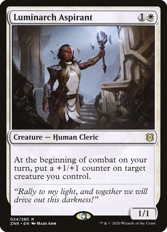 2020 Zendikar Rising Luminarch Aspirant rare #24 rare card image