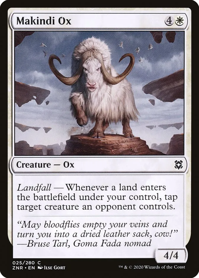 2020 Zendikar Rising Makindi Ox common #25 common card image