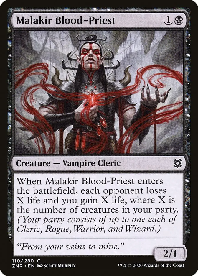 2020 Zendikar Rising Malakir Blood-Priest #110 common card image