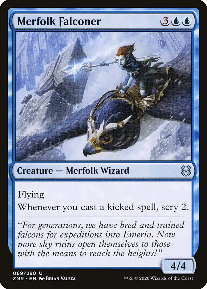 2020 Zendikar Rising Merfolk Falconer #69 uncommon card image