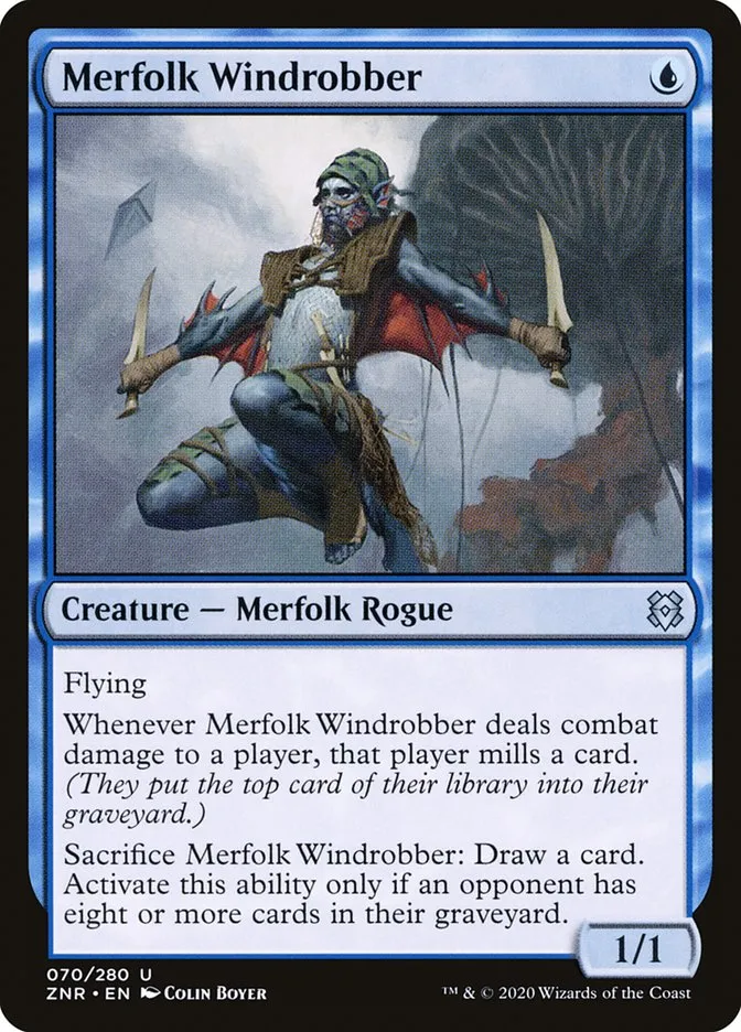 2020 Zendikar Rising Merfolk Windrobber #70 uncommon card image