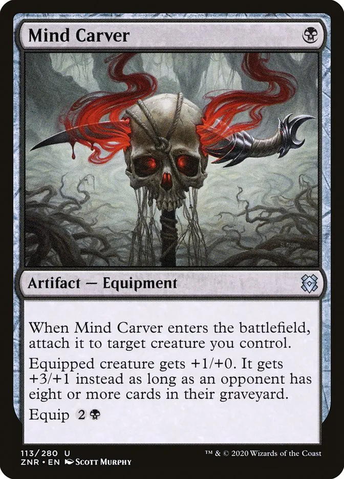 2020 Zendikar Rising Mind Carver #113 uncommon card image