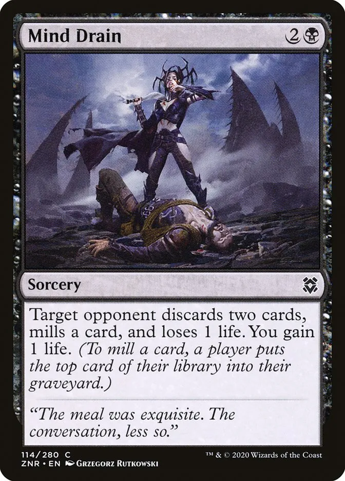 2020 Zendikar Rising Mind Drain #114 common card image