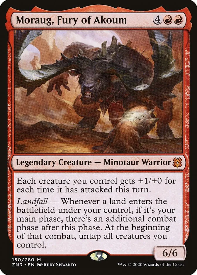 2020 Zendikar Rising Moraug, Fury of Akoum #150 mythic card image