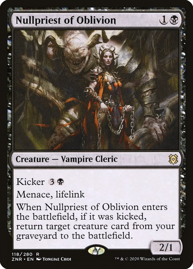 2020 Zendikar Rising Nullpriest of Oblivion #118 rare card image