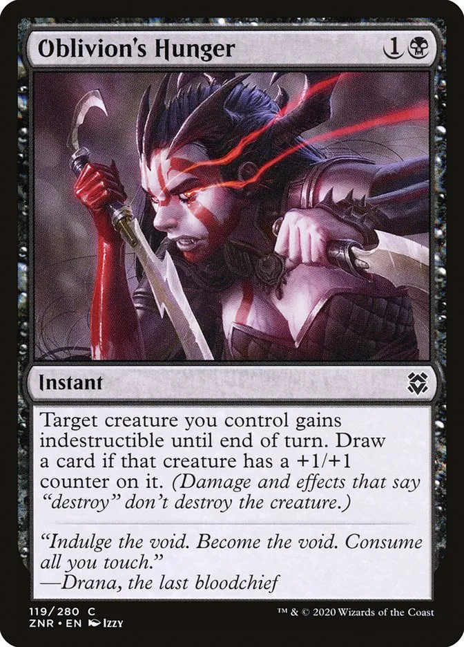 2020 Zendikar Rising Oblivion's Hunger #119 common card image