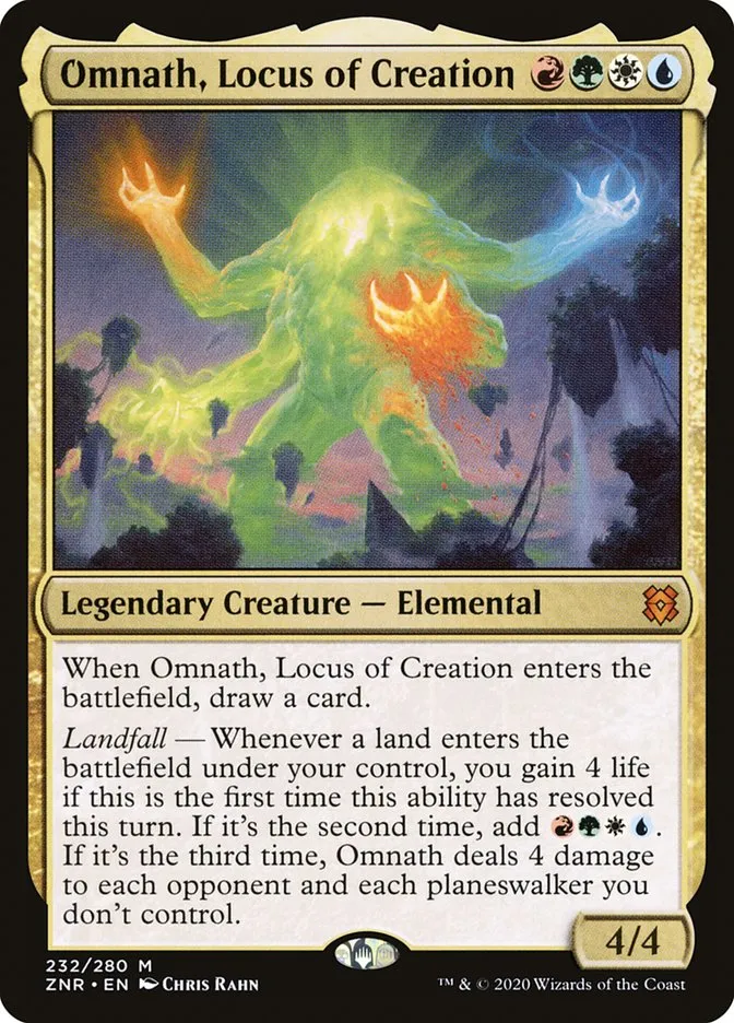 2020 Zendikar Rising Omnath, Locus of Creation #232 mythic card image