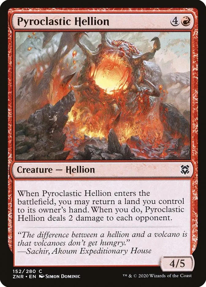 2020 Zendikar Rising Pyroclastic Hellion common #152 common card image