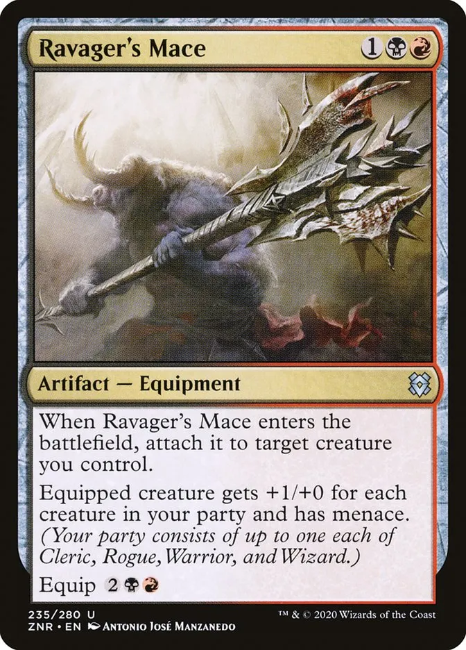 2020 Zendikar Rising Ravager's Mace #235 uncommon card image