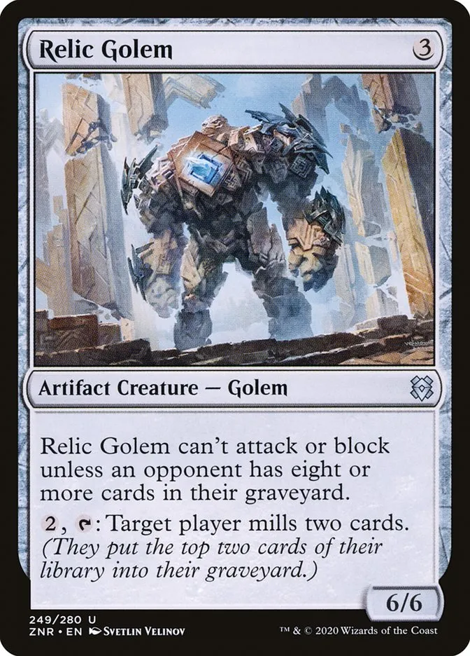 2020 Zendikar Rising Relic Golem #249 uncommon card image