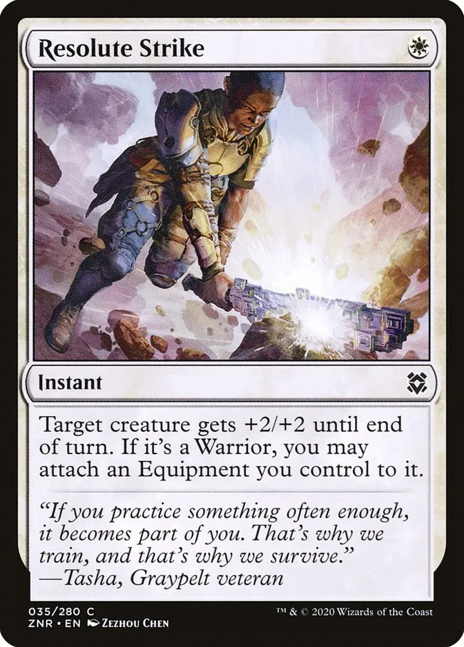 2020 Zendikar Rising Resolute Strike common #35 common card image