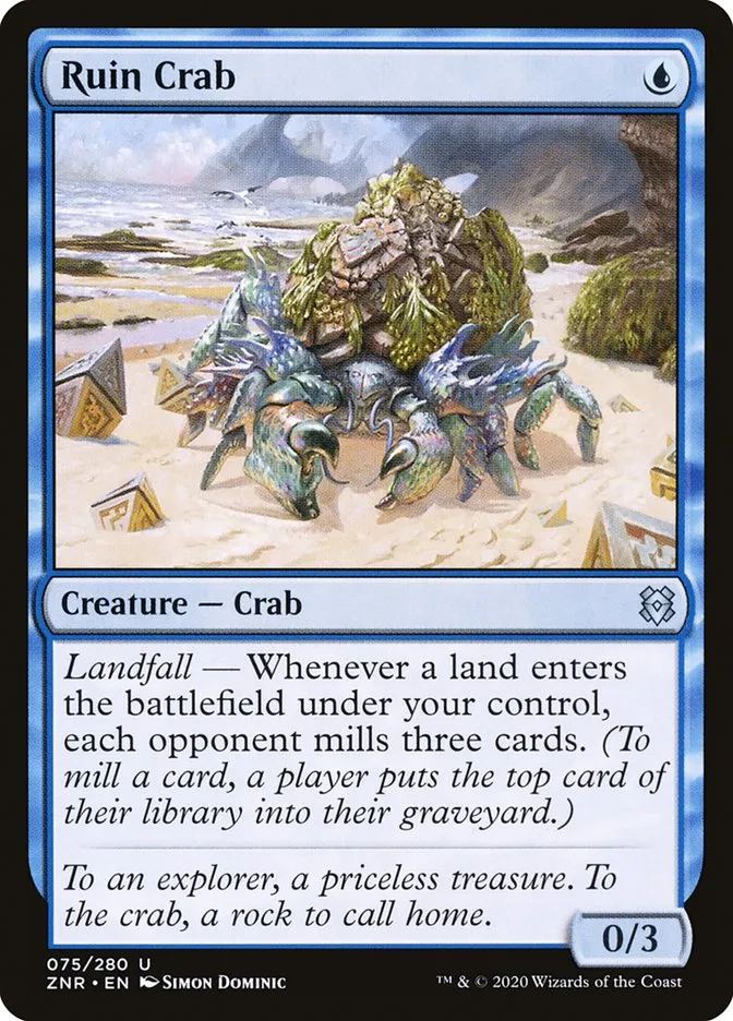 2020 Zendikar Rising Ruin Crab #75 uncommon card image