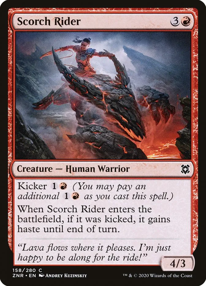 2020 Zendikar Rising Scorch Rider #158 common card image
