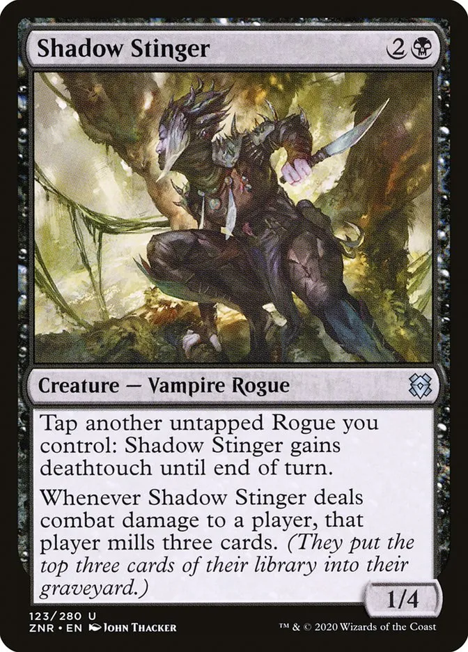 2020 Zendikar Rising Shadow Stinger #123 uncommon card image