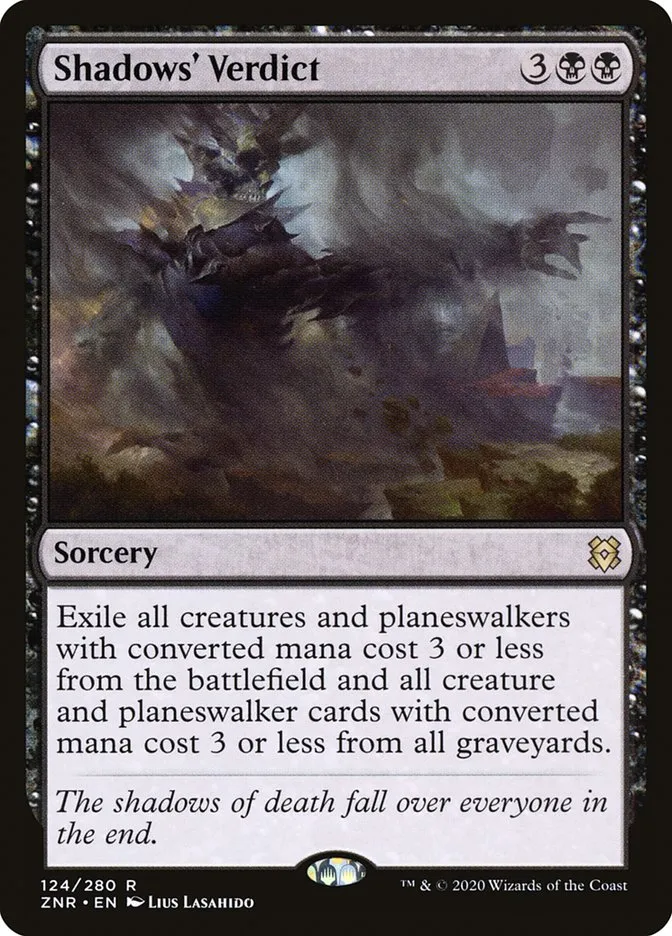 2020 Zendikar Rising Shadows' Verdict #124 rare card image