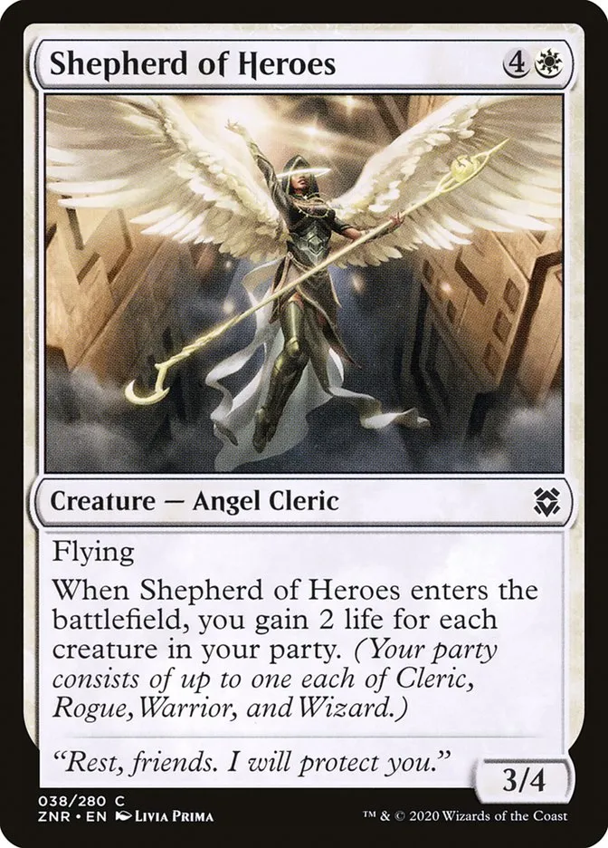 2020 Zendikar Rising Shepherd of Heroes common #38 common card image