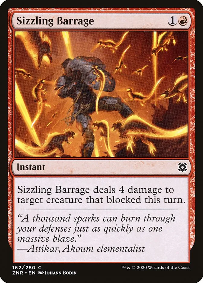 2020 Zendikar Rising Sizzling Barrage #162 common card image