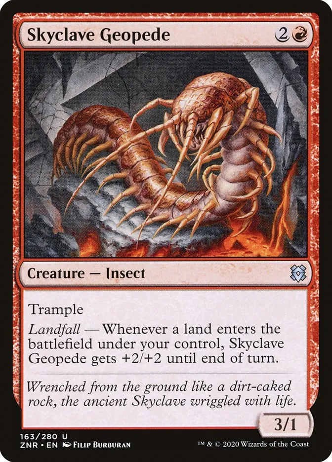 2020 Zendikar Rising Skyclave Geopede #163 uncommon card image