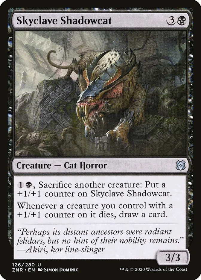 2020 Zendikar Rising Skyclave Shadowcat #126 uncommon card image