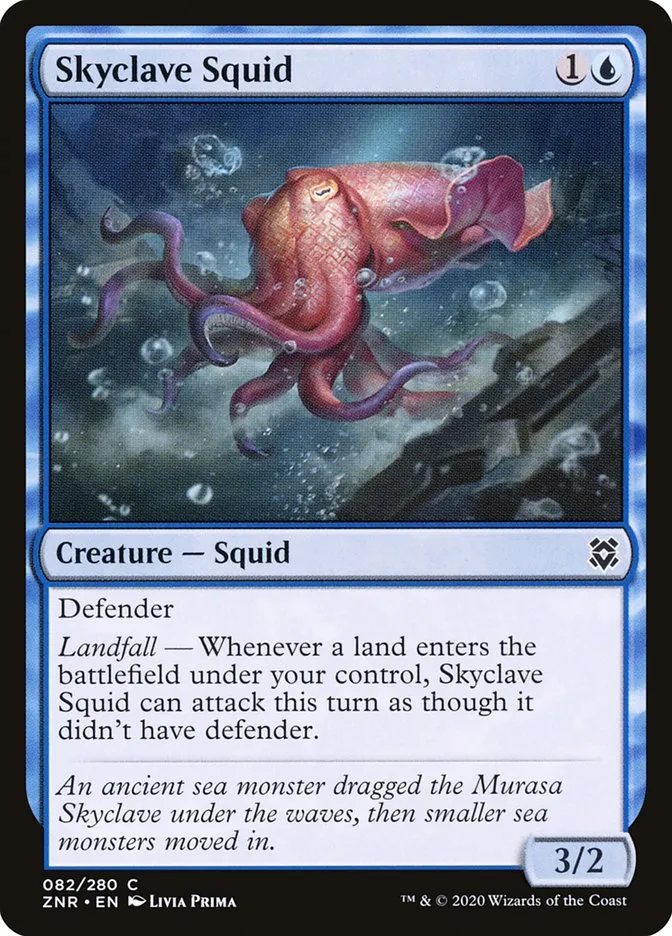 2020 Zendikar Rising Skyclave Squid common #82 common card image