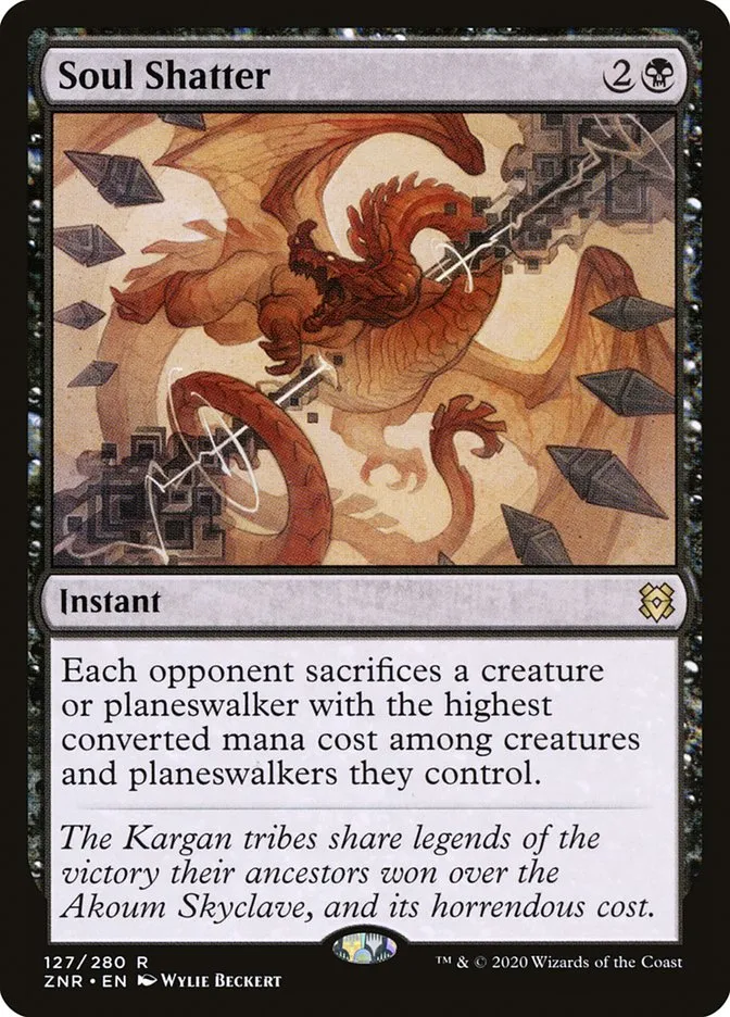 2020 Zendikar Rising Soul Shatter #127 rare card image