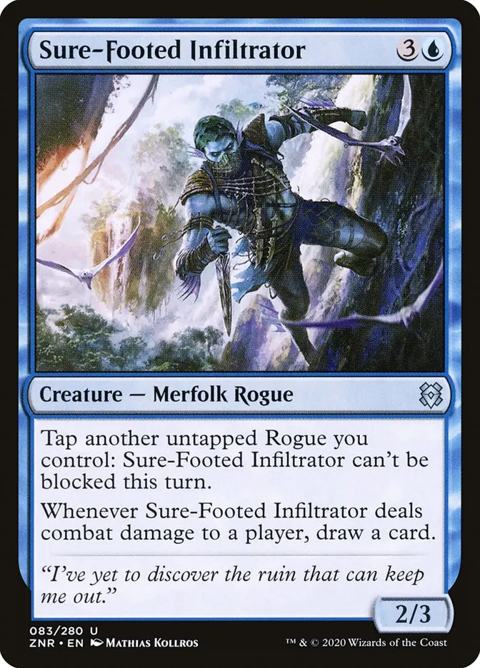 2020 Zendikar Rising Sure-Footed Infiltrator #83 uncommon card image