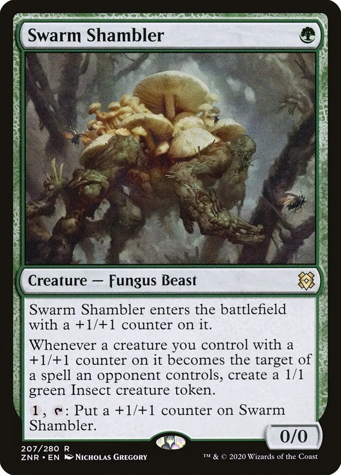 2020 Zendikar Rising Swarm Shambler #207 rare card image
