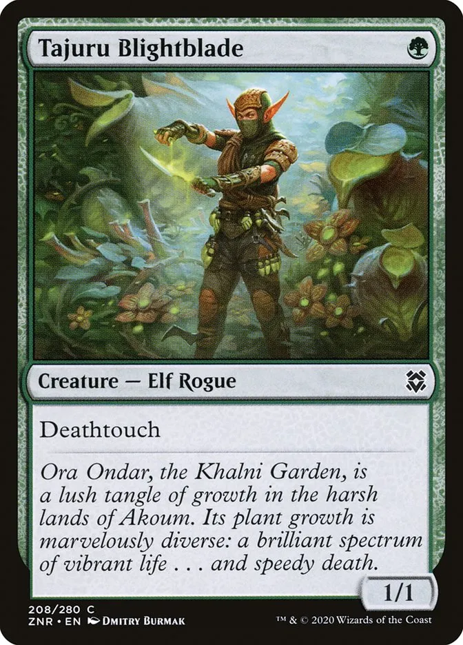 2020 Zendikar Rising Tajuru Blightblade #208 common card image