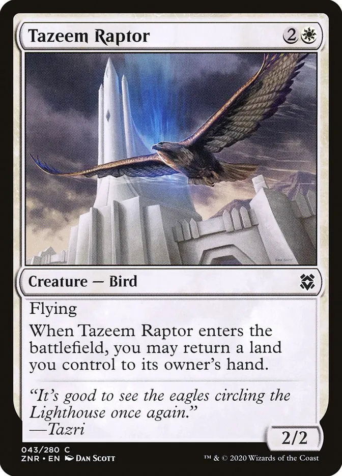 2020 Zendikar Rising Tazeem Raptor common #43 common card image