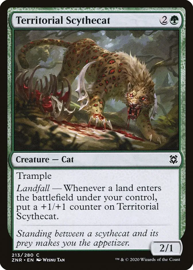 2020 Zendikar Rising Territorial Scythecat #213 common card image