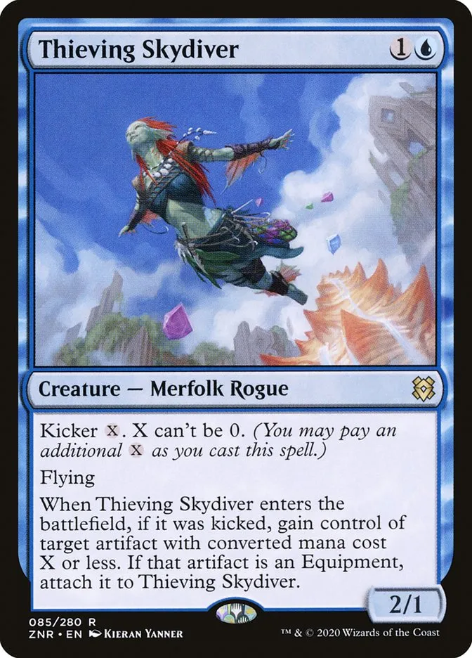 2020 Zendikar Rising Thieving Skydiver #85 rare card image