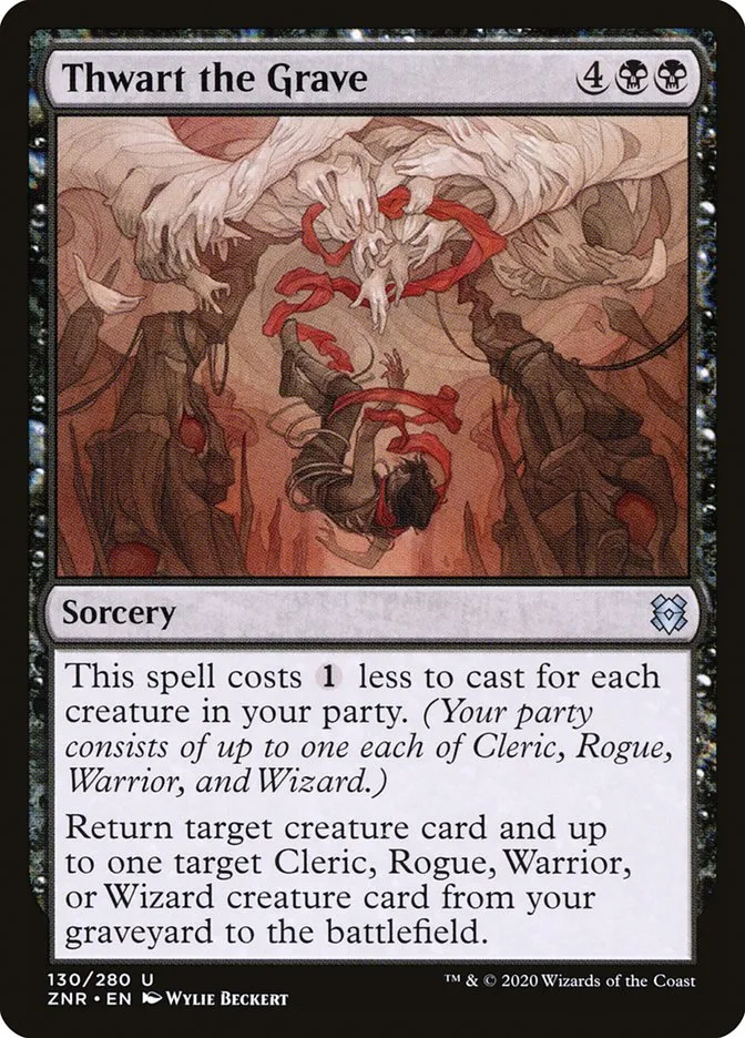 2020 Zendikar Rising Thwart the Grave #130 uncommon card image