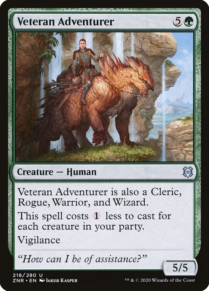 2020 Zendikar Rising Veteran Adventurer #218 uncommon card image