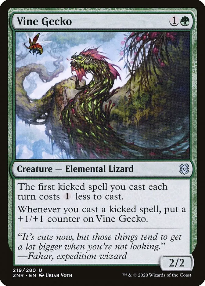 2020 Zendikar Rising Vine Gecko #219 uncommon card image