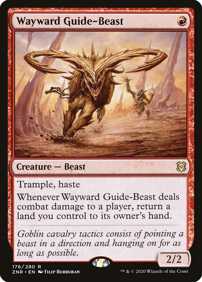 2020 Zendikar Rising Wayward Guide-Beast #176 rare card image