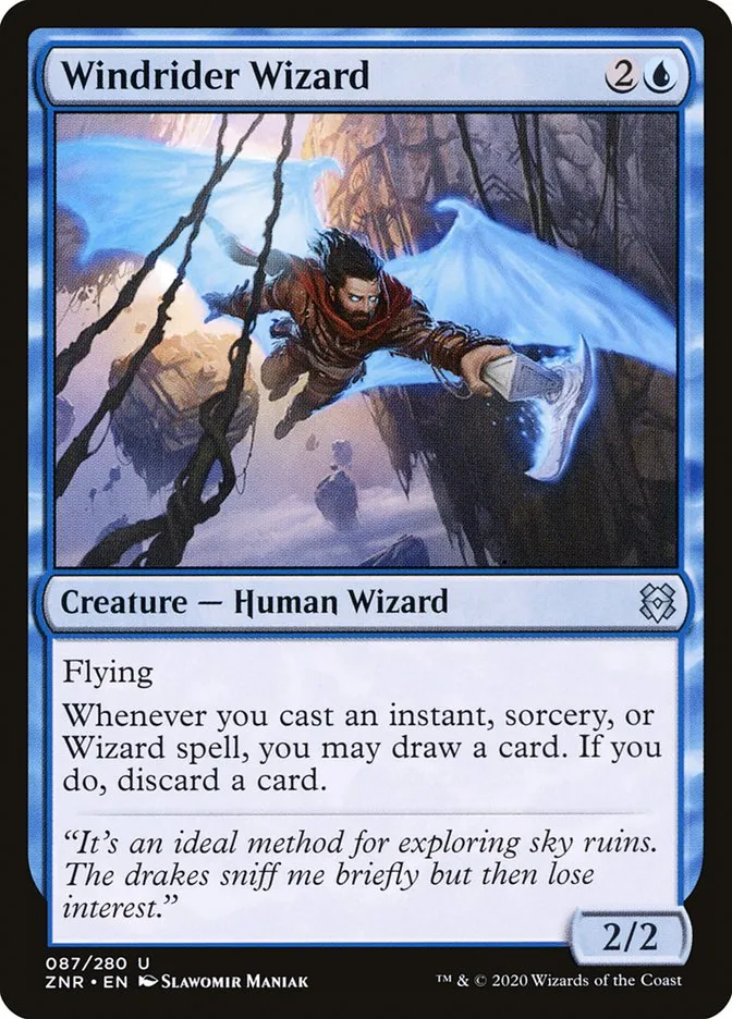 2020 Zendikar Rising Windrider Wizard #87 uncommon card image