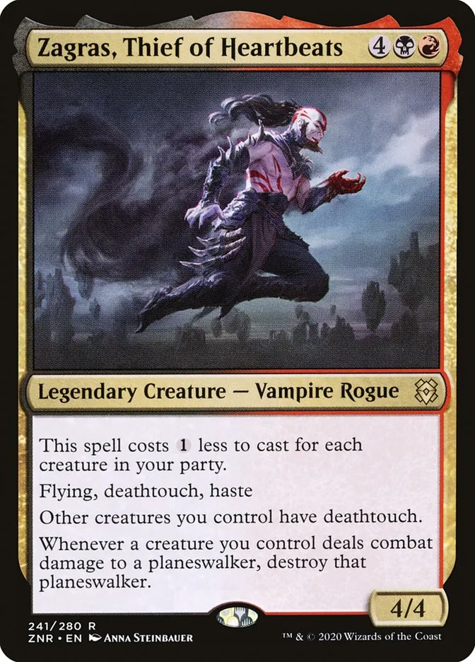 2020 Zendikar Rising Zagras, Thief of Heartbeats #241 rare card image